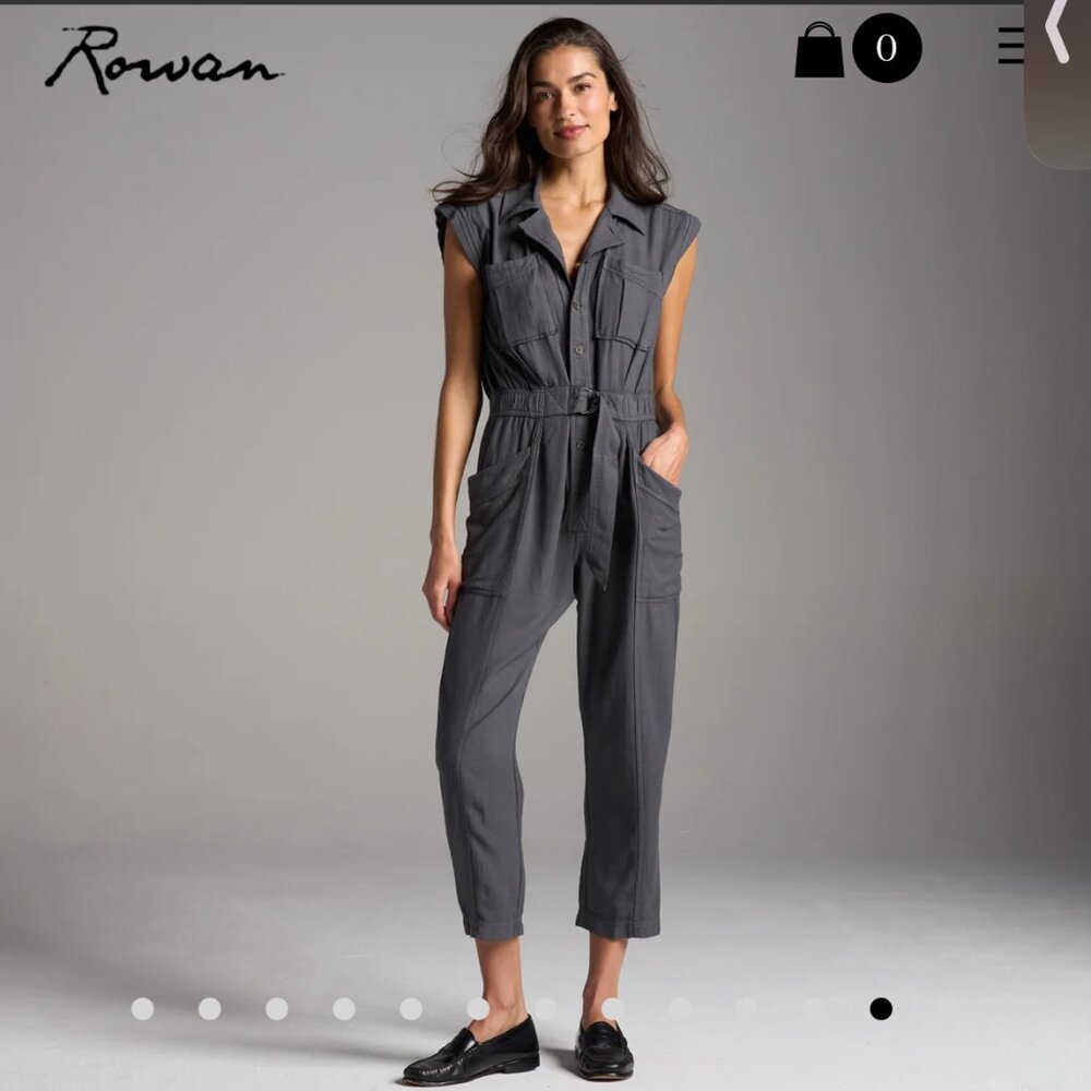 Rowan Women's Lincoln Muscle Tank Jumpsuit Size XS Blue Dusk (Gray)